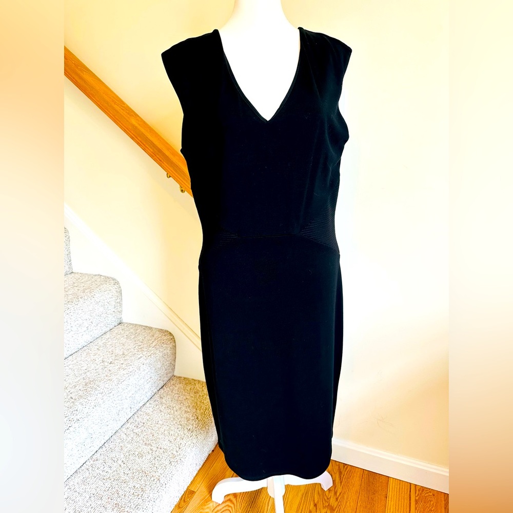 Ann Taylor black sleeveless, v-neck jersey dress. Ann Taylor size 10.